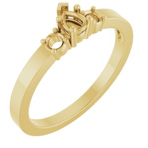 14K Yellow Gold 4x3 mm Pear Ring Mounting – image 2