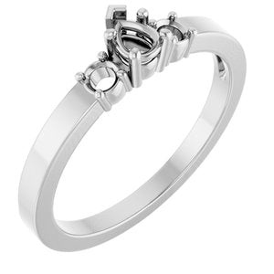 Sterling Silver 4x3 mm Pear Ring Mounting – image 2