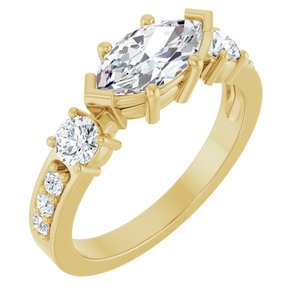 10K Yellow Gold 9.5x5 mm Marquise Ring Mounting
