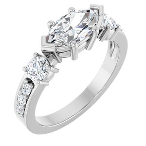 Continuum Sterling Silver 9.5x5 mm Marquise Ring Mounting