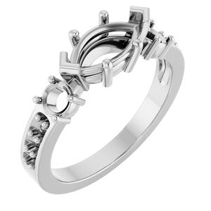 Continuum Sterling Silver 9.5x5 mm Marquise Ring Mounting – image 2