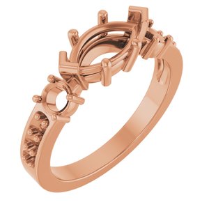 14K Rose Gold 9.5x5 mm Marquise Ring Mounting – image 2