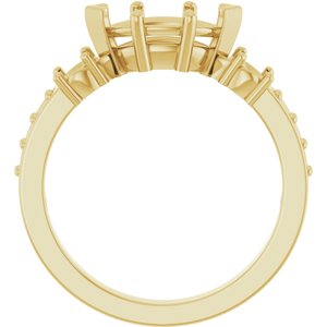 18K Yellow Gold 9.5x5 mm Marquise Ring Mounting – image 4