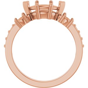 18K Rose Gold 9.5x5 mm Marquise Ring Mounting – image 4