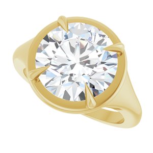 14K Yellow Gold 11 mm Round Ring Mounting – image 8