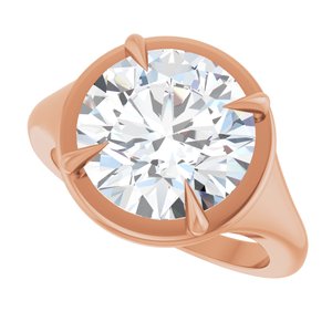 18K Rose Gold 11 mm Round Ring Mounting – image 8