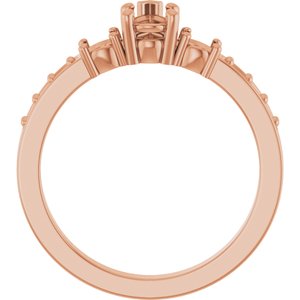 10K Rose Gold 6x4 mm Pear Ring Mounting – image 4