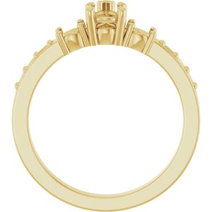18K Yellow Gold 6x4 mm Pear Ring Mounting – image 4