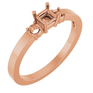 10K Rose Gold 3.25x3.25 mm Square Ring Mounting – image 2