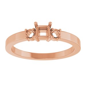10K Rose Gold 3.25x3.25 mm Square Ring Mounting – image 6
