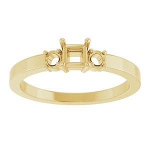 14K Yellow Gold 3.25x3.25 mm Square Ring Mounting – image 6