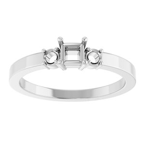 Sterling Silver 3.25x3.25 mm Square Ring Mounting – image 6