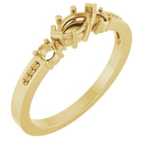 18K Yellow Gold 6x3 mm Marquise Ring Mounting – image 2