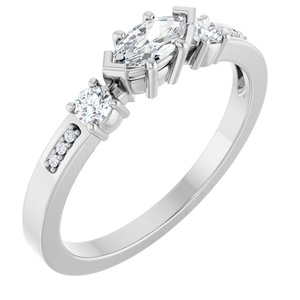 Continuum Sterling Silver 6x3 mm Marquise Ring Mounting