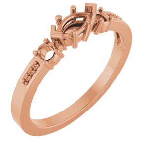 14K Rose Gold 6x3 mm Marquise Ring Mounting – image 2