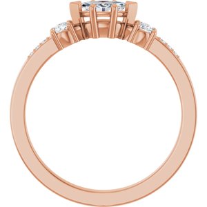 14K Rose Gold 6x3 mm Marquise Ring Mounting – image 3