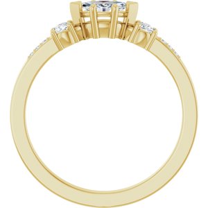 14K Yellow Gold 6x3 mm Marquise Ring Mounting – image 3