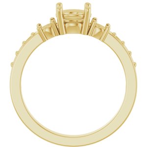 10K Yellow Gold 6 mm Round Ring Mounting – image 4