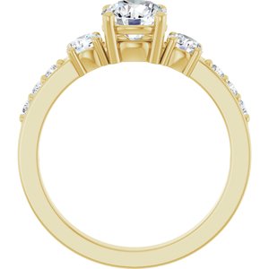 18K Yellow Gold 6 mm Round Ring Mounting – image 3