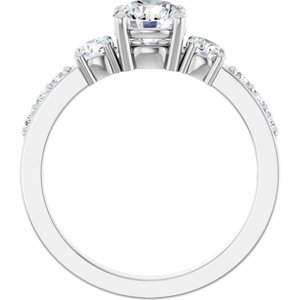 14K White Gold 6 mm Round 1/2 CTW Lab-Grown Diamond Semi-Set Ring – image 3