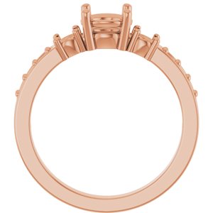 14K Rose Gold 6 mm Round Ring Mounting – image 4