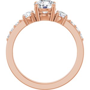 14K Rose Gold 6 mm Round 1/2 CTW Lab-Grown Diamond Semi-Set Ring – image 4