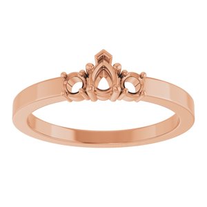 10K Rose Gold 4x3 mm Pear Ring Mounting – image 6