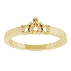 18K Yellow Gold 4x3 mm Pear Ring Mounting – image 6