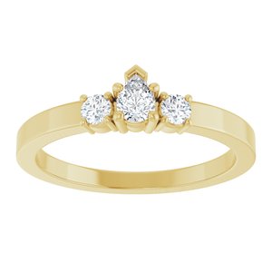 18K Yellow Gold 4x3 mm Pear Ring Mounting – image 5