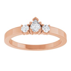 18K Rose Gold 4x3 mm Pear Ring Mounting – image 5