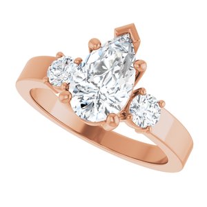 10K Rose Gold 10x6 mm Pear Ring Mounting – image 8