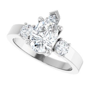 10K White Gold 10x6 mm Pear Ring Mounting – image 8