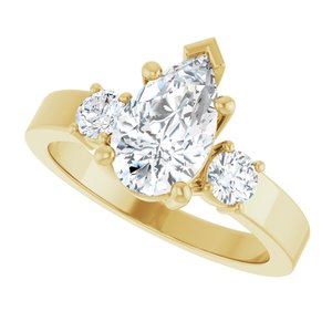 18K Yellow Gold 10x6 mm Pear Ring Mounting – image 8