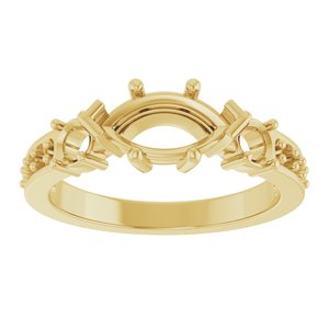 10K Yellow Gold 9.5x5 mm Marquise Ring Mounting – image 6