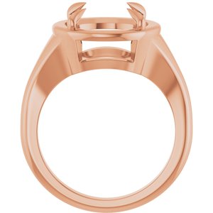 10K Rose Gold 11 mm Round Ring Mounting – image 4