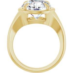 18K Yellow Gold 11 mm Round Ring Mounting – image 3
