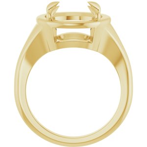 14K Yellow Gold 11 mm Round Ring Mounting – image 4