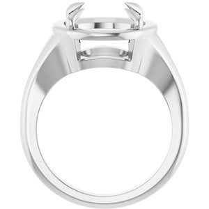 18K White Gold 11 mm Round Ring Mounting – image 4