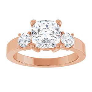 10K Rose Gold 7x7 mm Cushion Ring Mounting – image 5