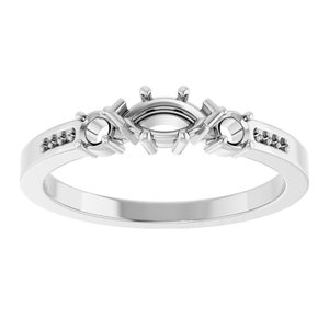14K X1 White Gold 6x3 mm Marquise Ring Mounting – image 6