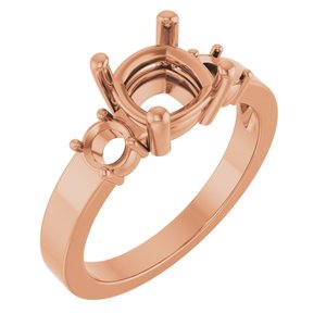 18K Rose Gold 7x7 mm Cushion Ring Mounting – image 2
