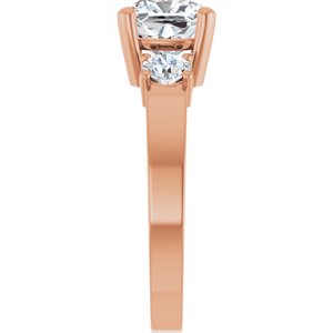 10K Rose Gold 7x7 mm Cushion Ring Mounting – image 7