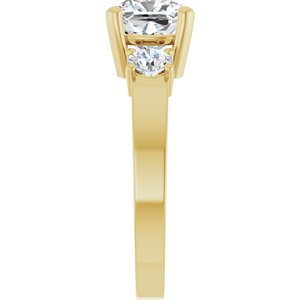 14K Yellow Gold 7x7 mm Cushion Ring Mounting – image 7