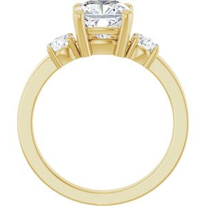 18K Yellow Gold 7x7 mm Cushion Ring Mounting – image 3