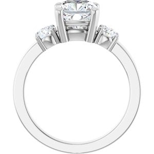 10K White Gold 7x7 mm Cushion Ring Mounting – image 3