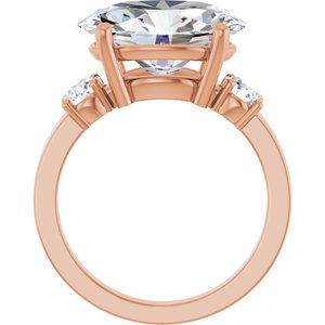10K Rose Gold 14x10 mm Oval Ring Mounting – image 3
