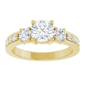 10K Yellow Gold 6 mm Round Ring Mounting – image 5