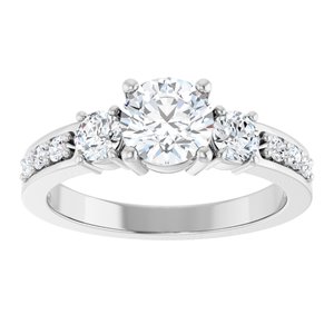 14K White Gold 6 mm Round 1/2 CTW Natural Diamond Semi-Set Ring – image 6