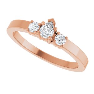 14K Rose Gold 4x3 mm Pear Ring Mounting – image 8