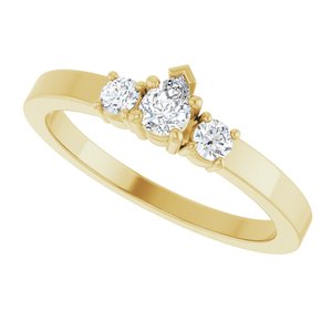 10K Yellow Gold 4x3 mm Pear Ring Mounting – image 8